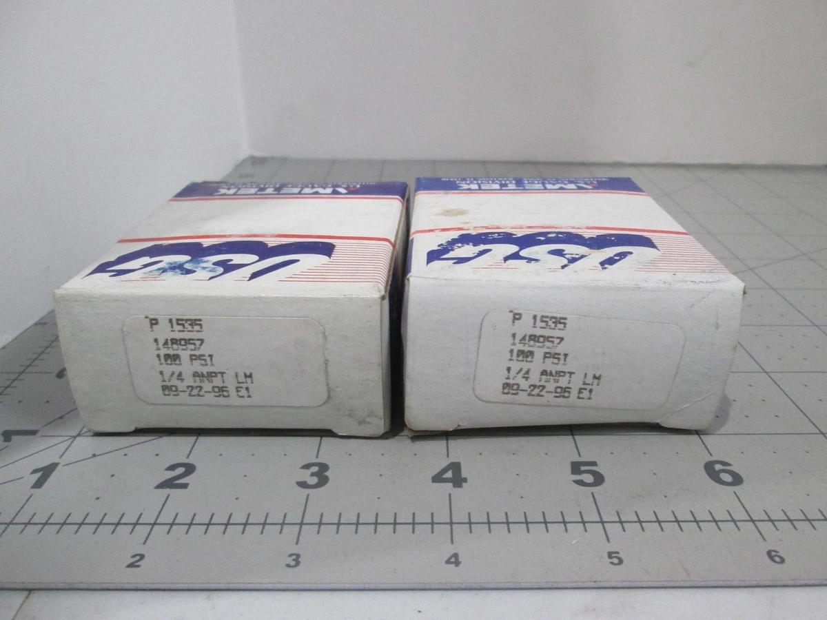 USG Amtek, P 1535, Gauge, 0-100 PSI, 1/4 ANPT, New, Lot of 2