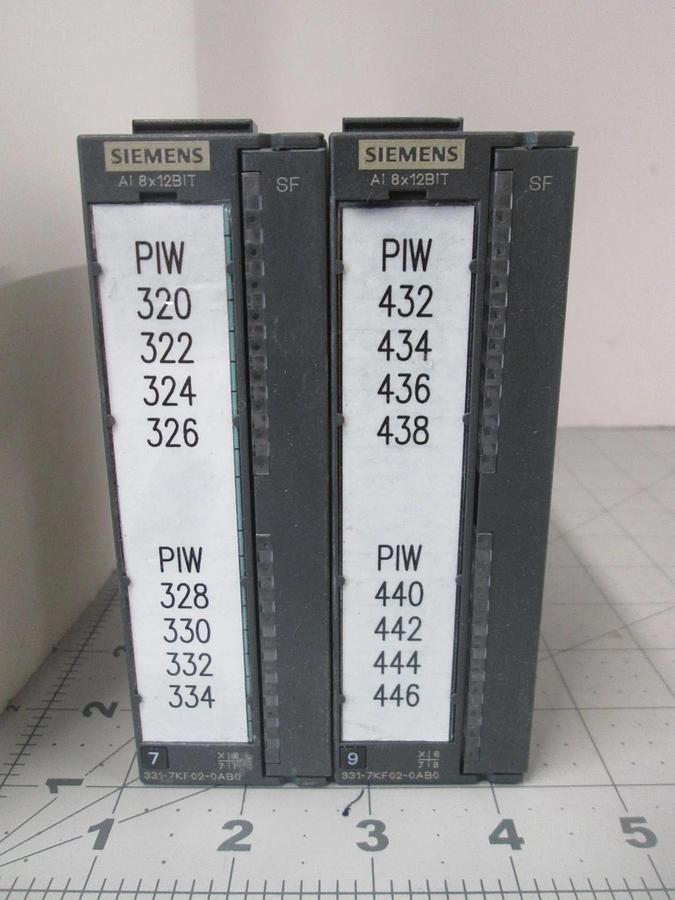Used Siemens, Simatic S7-300, Analog Input Module,6ES7 331-7KF02-0AB0, Used, Lot of 2