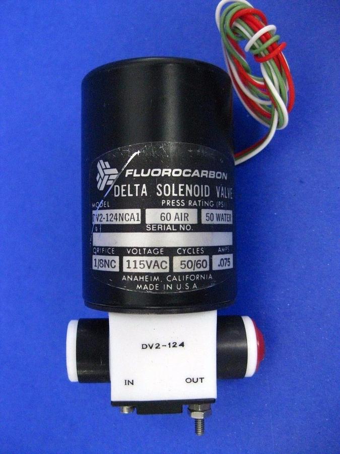 Fluorocarbon Delta Solenoid Valve, DV2-124NCA1, Normally Closed, New