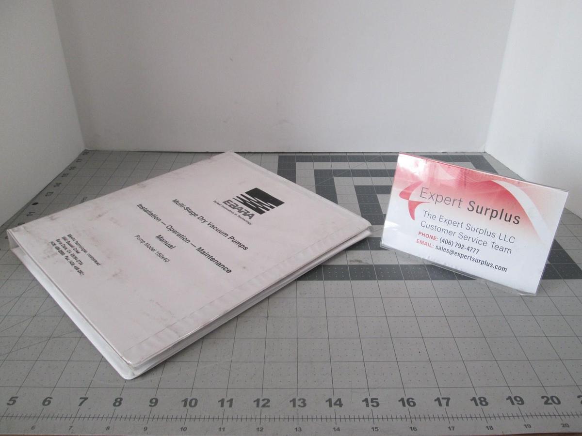 Used Ebara, Model 150x40 Installation and Operation, Maintenance Manual, Used