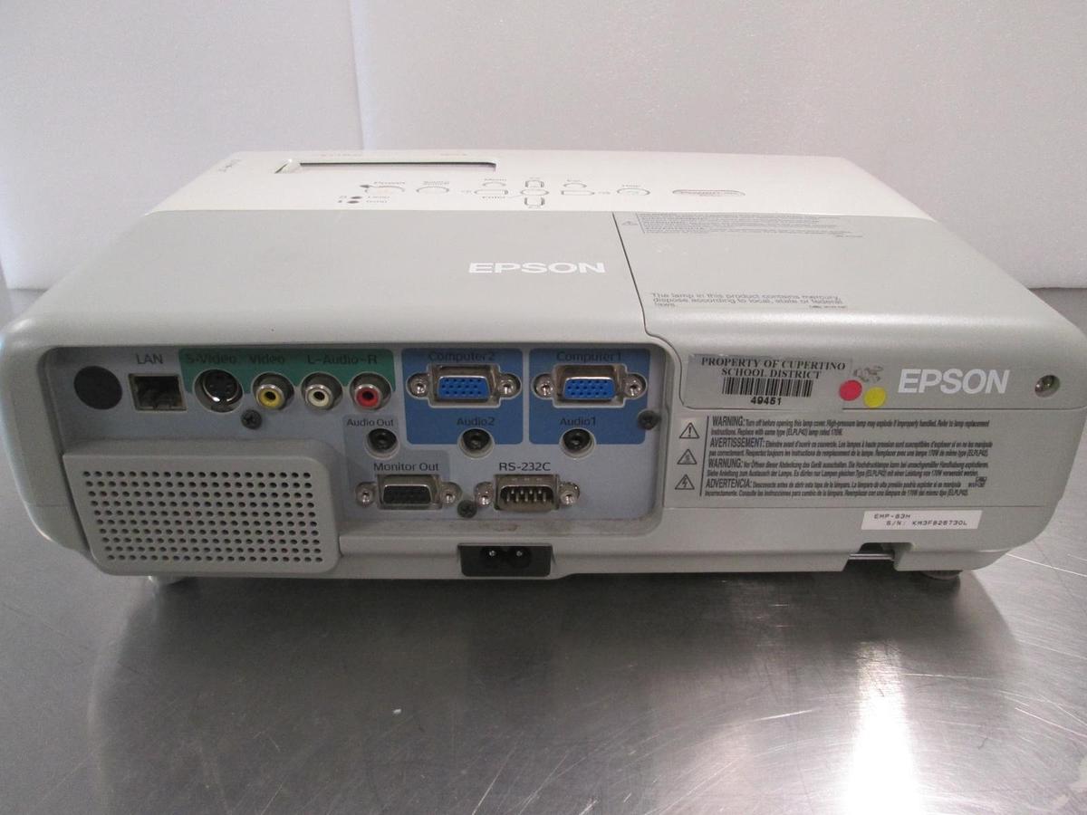 Used Epson Model: EMP-83H, LCD projector 100-240v, 50/60Hz 2.8-1.2A