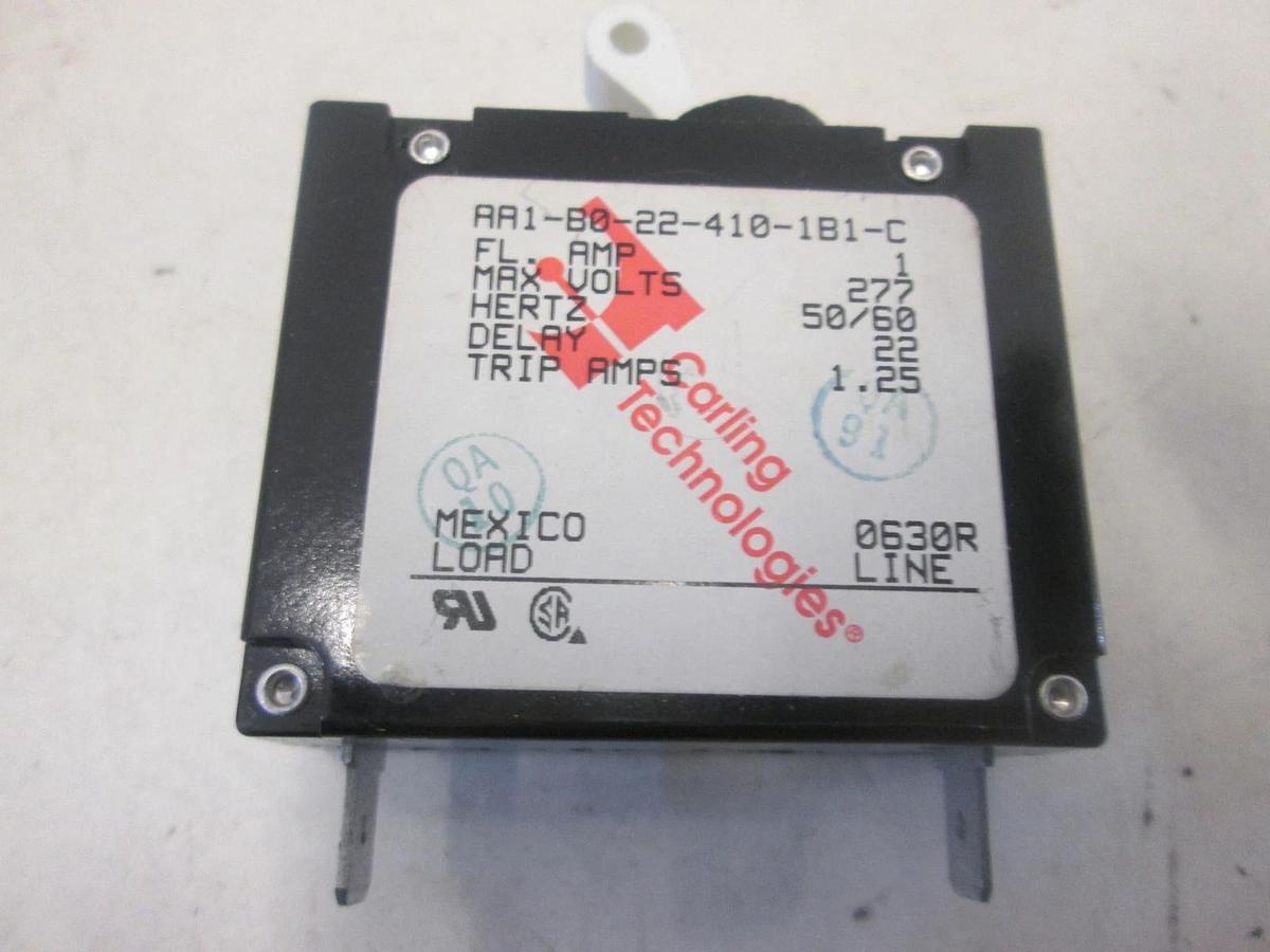 CARLING SWITCH INC, AA1-B0-22-410-1B1-C, BREAKER,1AMP,25VAC, New, Lot of 2