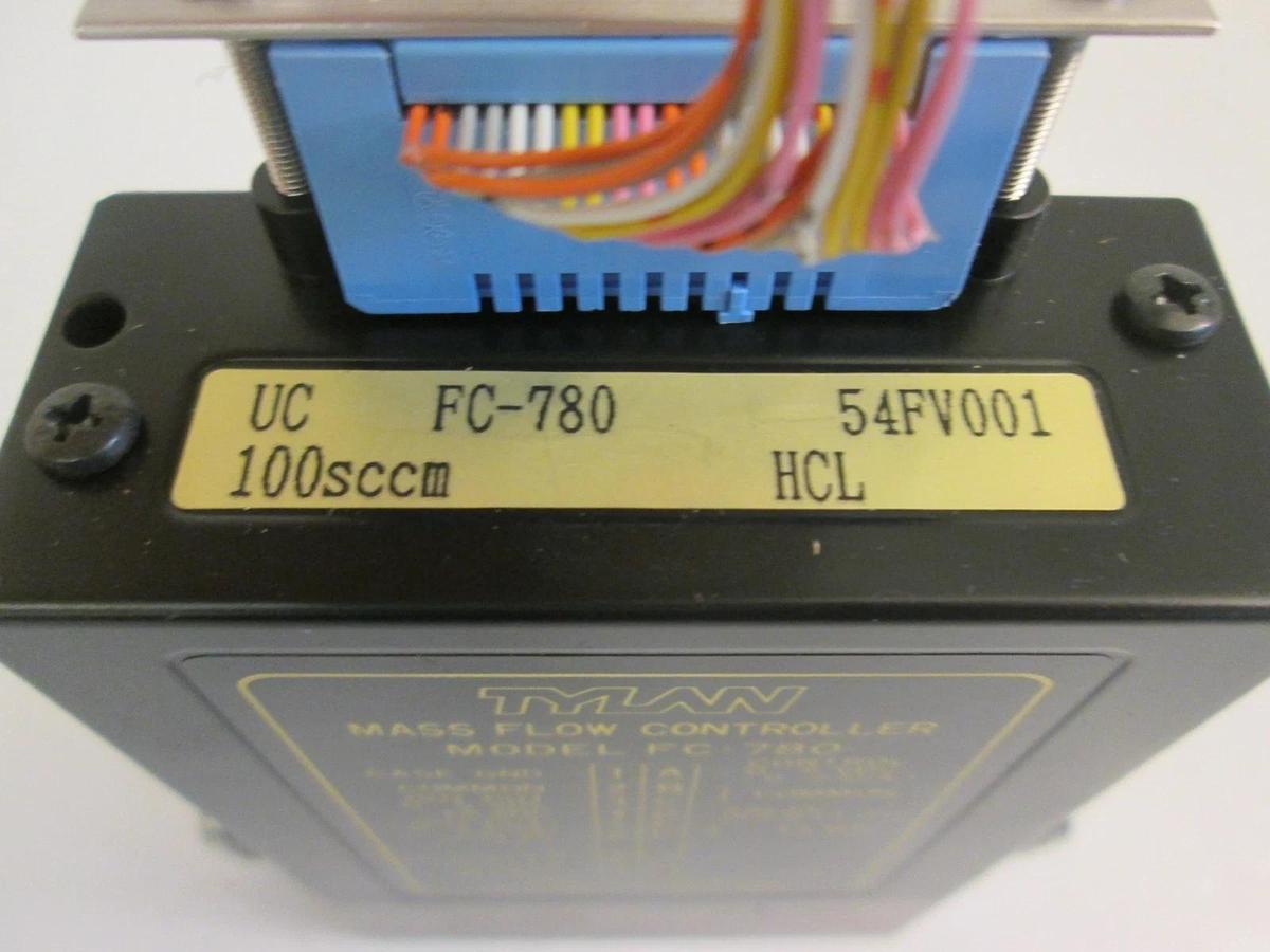 Used Tylan FC-780 Mass Flow Controller MFC, 100 SCCM, HCL, 1/4" MVCR