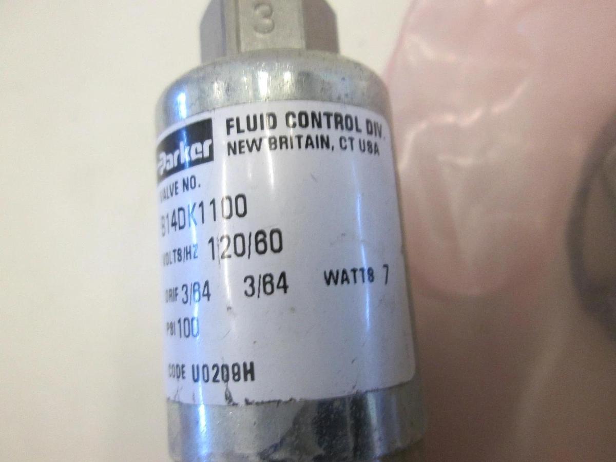 Parker, Solenoid Valve, B14DK1100, 3/64 Orifice, 100 PSI, 120V, New, Lot of 2