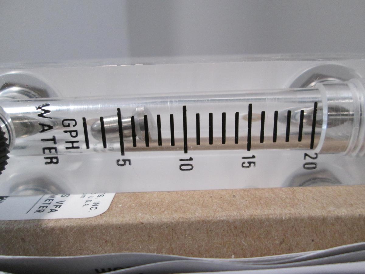 Used Dwyer, VFA-43-SSV, 116022-01 Visi-Float Water Flowmeter 3-20 GPH, Lot of 2 NIP