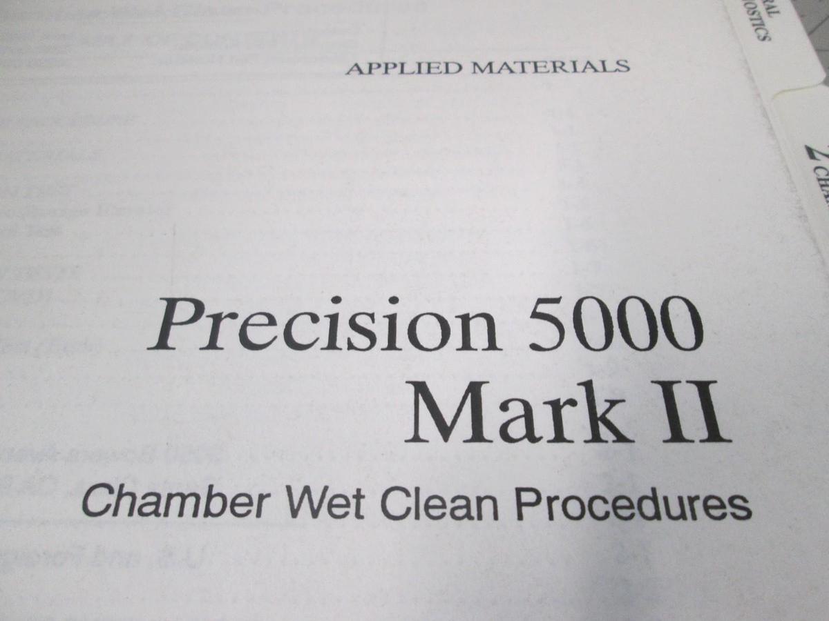 Used AMAT, Precision 5000, Mark II, Chamber Wet Clean Procedures, Used