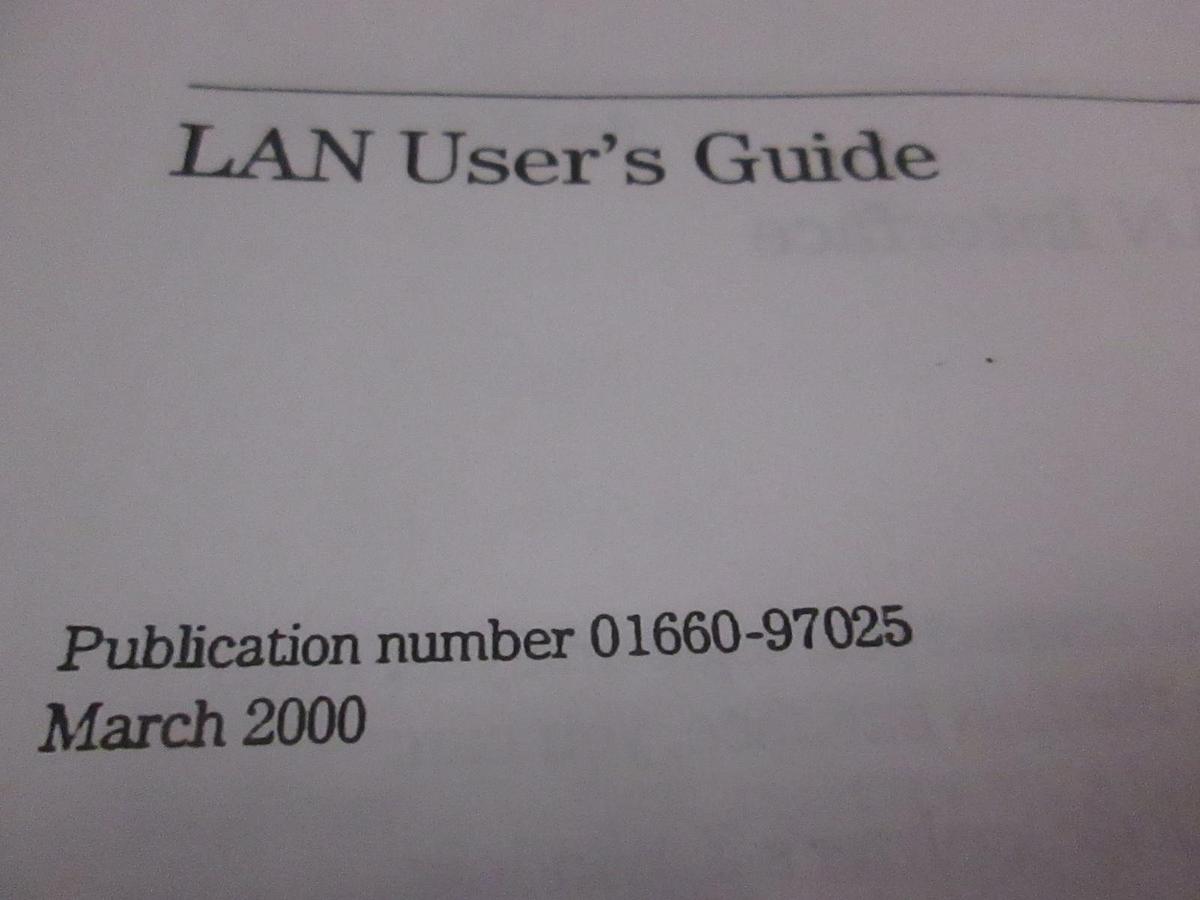 Used Agilent 1660C/CS and 1670A Series Logic Analyzers LAN User's Guide, Used