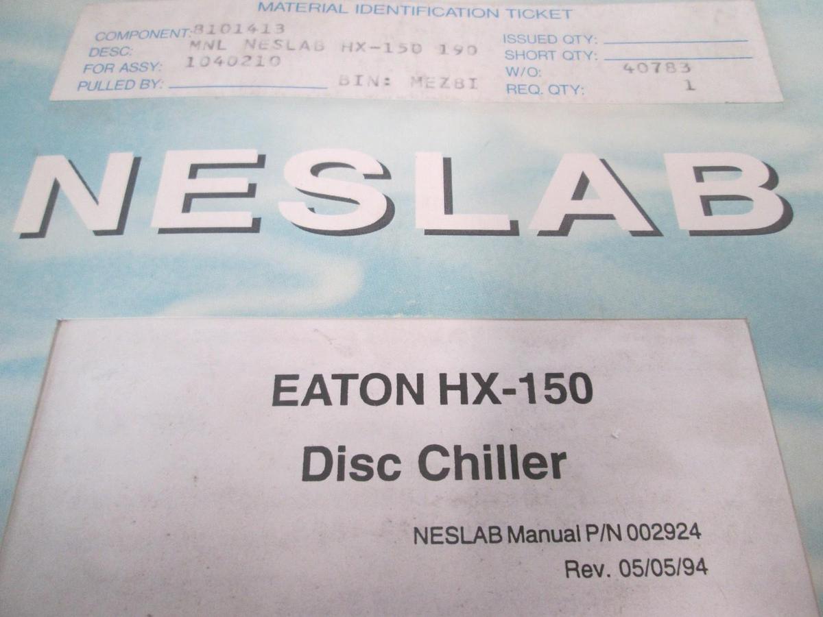 Used Neslab, Eaton HX-150, Disc Chiller Manual, Used