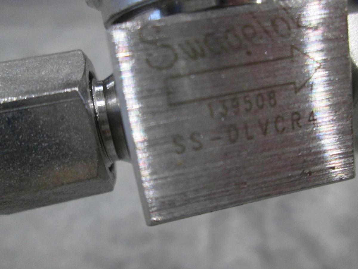 Used AMAT, 21" x 7" Pipe Weldment w/ SS-DLVCR4 Swagelok Valve, Used