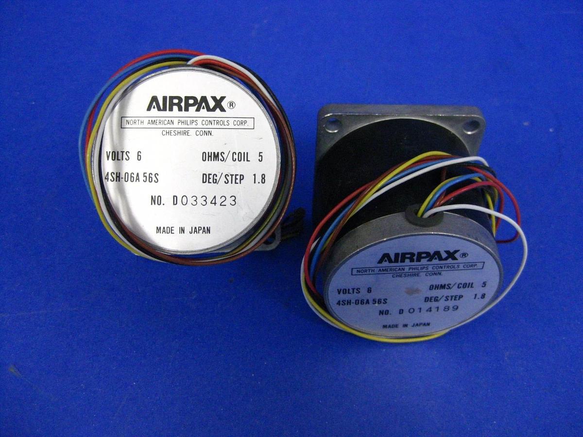 Used Airpax 4SH-06A 56S Stepping Motor, 6V, 5 Ohm/ Coil, 1.8Deg/Step - LOT of 2
