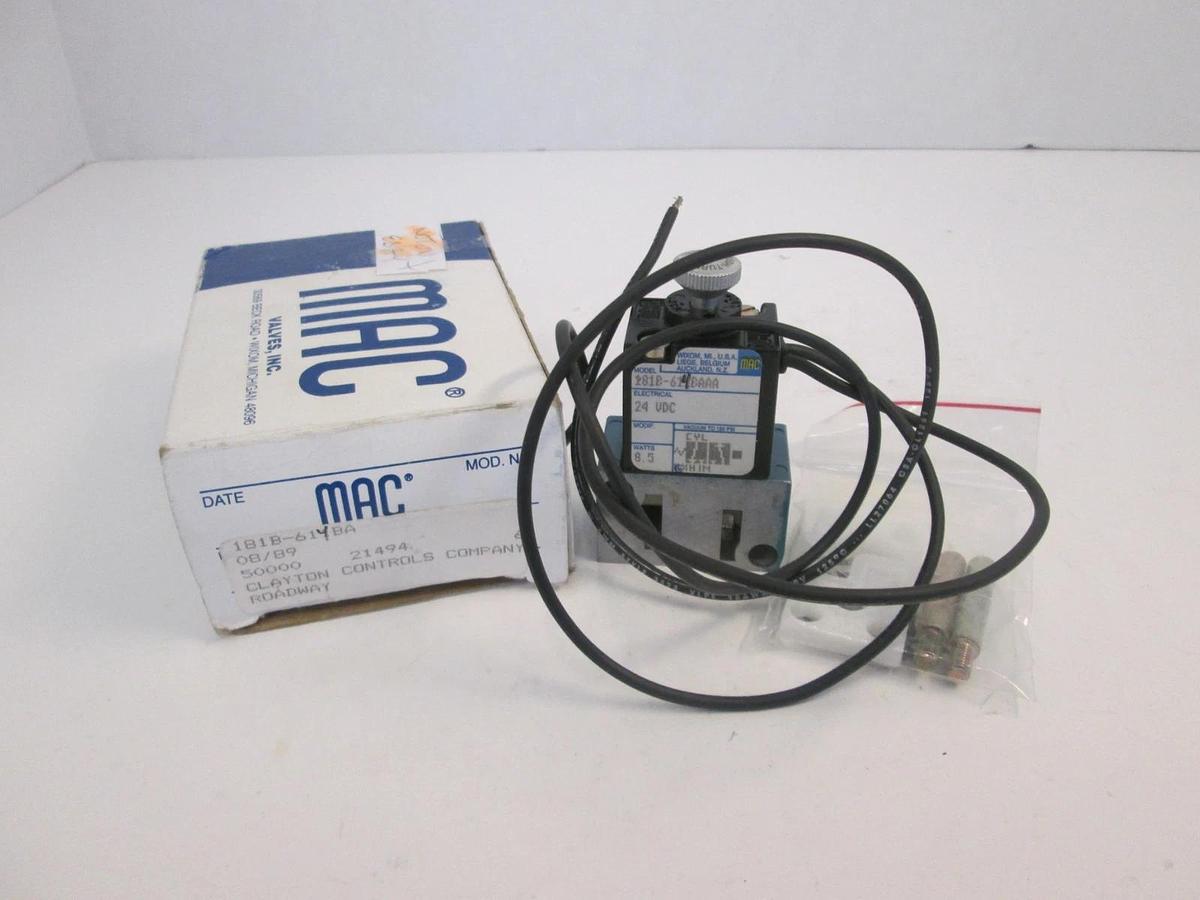 MAC Solenoid Valve, 181B-614BAAA, 24VDC, 8.5W, New