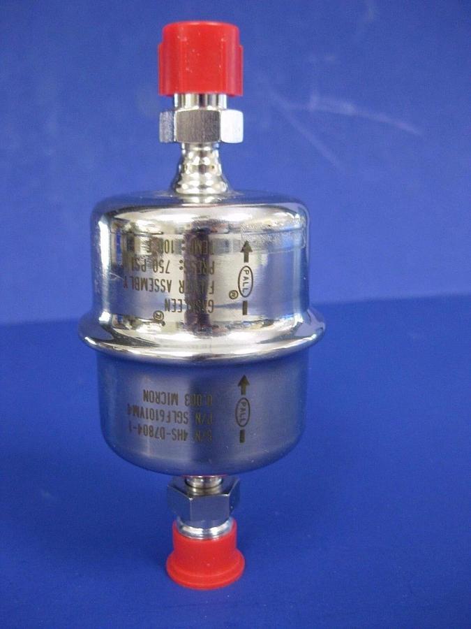 Used PALL Short Gaskleen 6101 Series SGLF6101VM4 Filter Assembly, 1/4" M/M VCR
