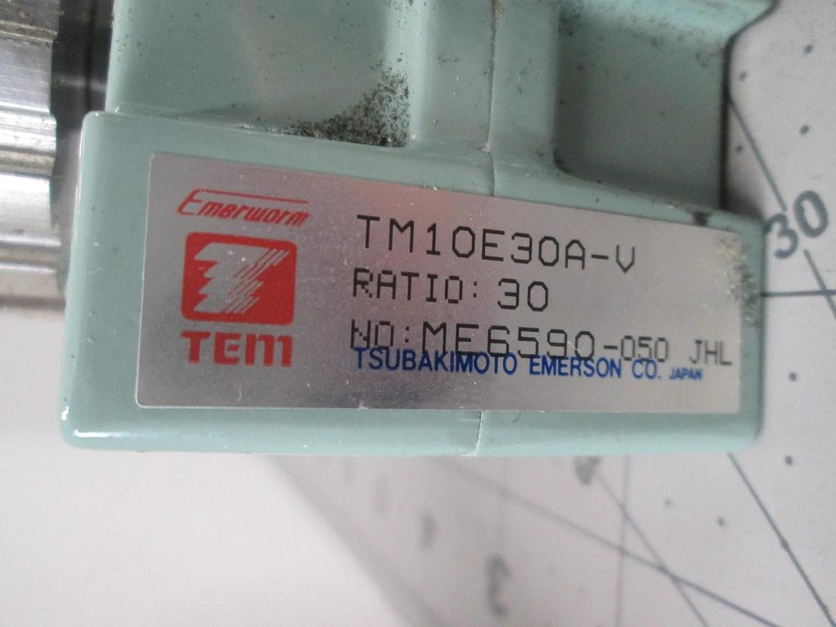 Used Tsubakimoto Emerson, TM10E30A-V, Ratio: 30, ME6590-050 JHL, Gear Reducer, Use