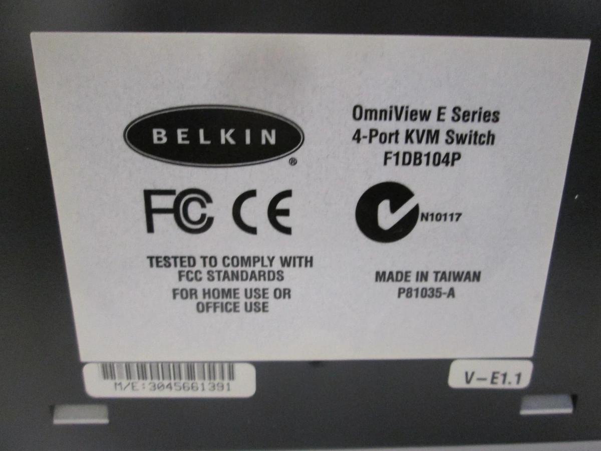 Used Belkin, OmniView E Series, 4-Port KVM Switch, Used