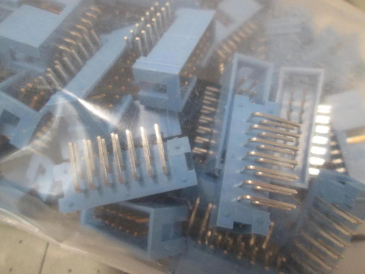 AMP, Connector, 609-1407, Ribbon, 14 Pos Male, 90 Deg Mount, New, Lot of 100