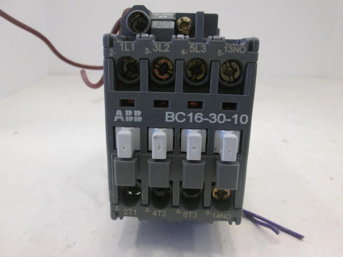 Used ABB, BC16-30-10 Contactor, 28A, 24VDC, Used