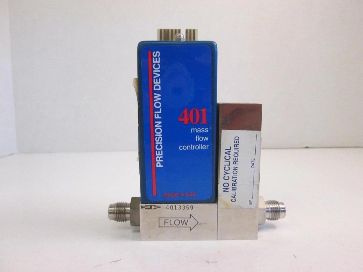 Used Precision Flow Devices 401, Mass Flow Controller, Gas- H2, Range- 10 SLM, VCR