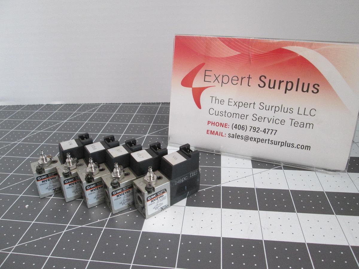 Used Smc, NVZ110, 3-port Pneumatic Solenoid Air Valves Used, Lot Of 5