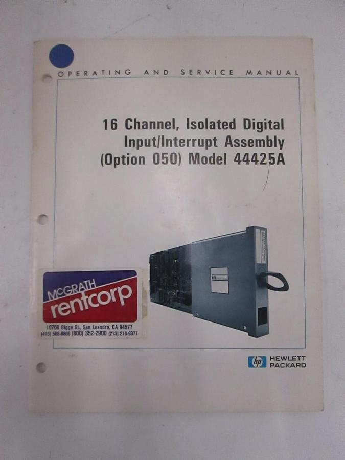 Used HP 16 Channel, Isolated Digital Input/Interrupt Assy, Model 44425A (Option 050)