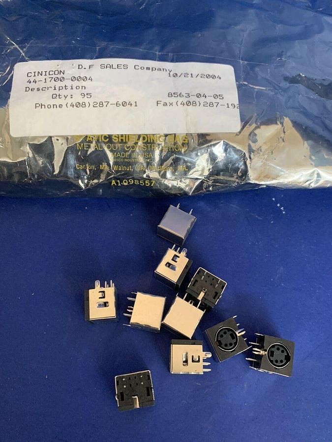 Conicon 44-1700-0004 Mini-Din Connector, 4 Position,  Shielded, Lot of 25