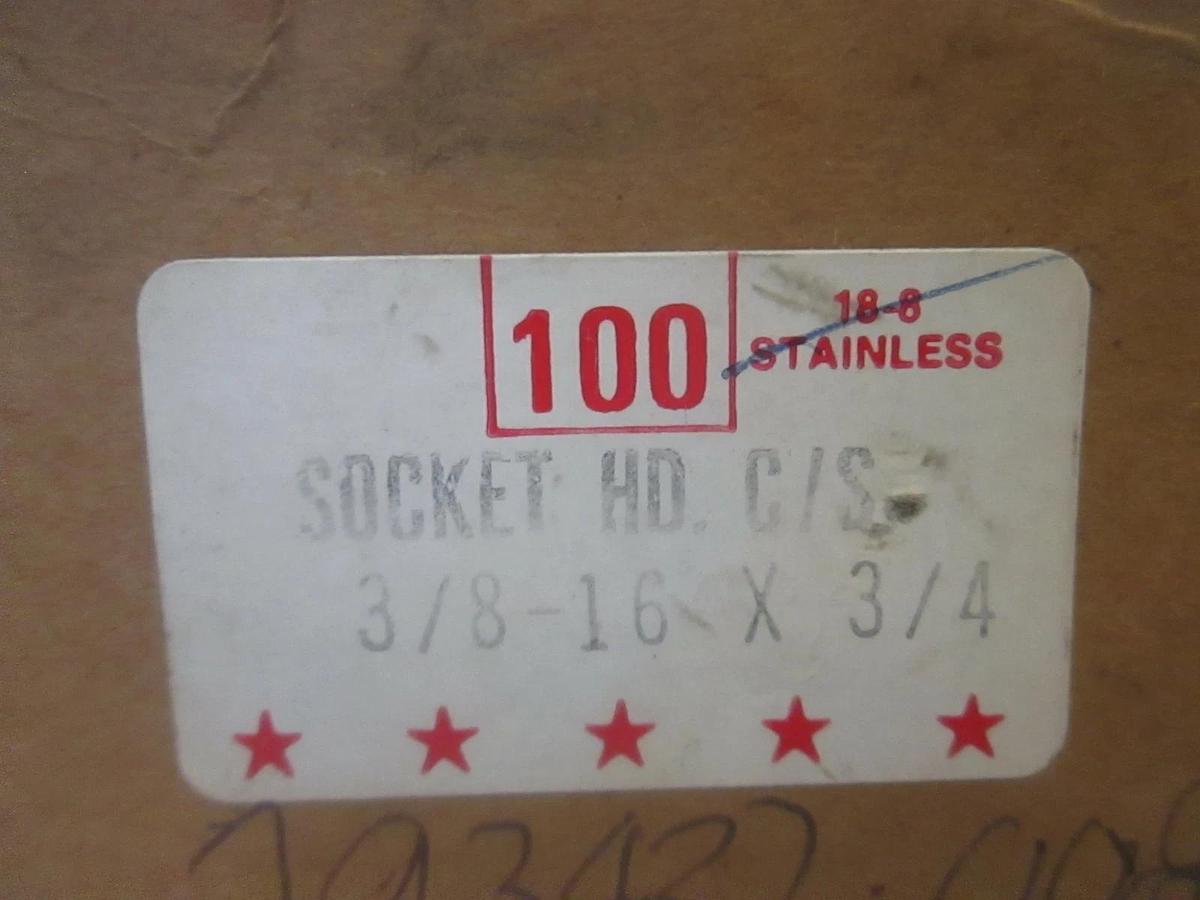 3/8-16 x 3/4, Socket HD. C/S, New, Lot of 100
