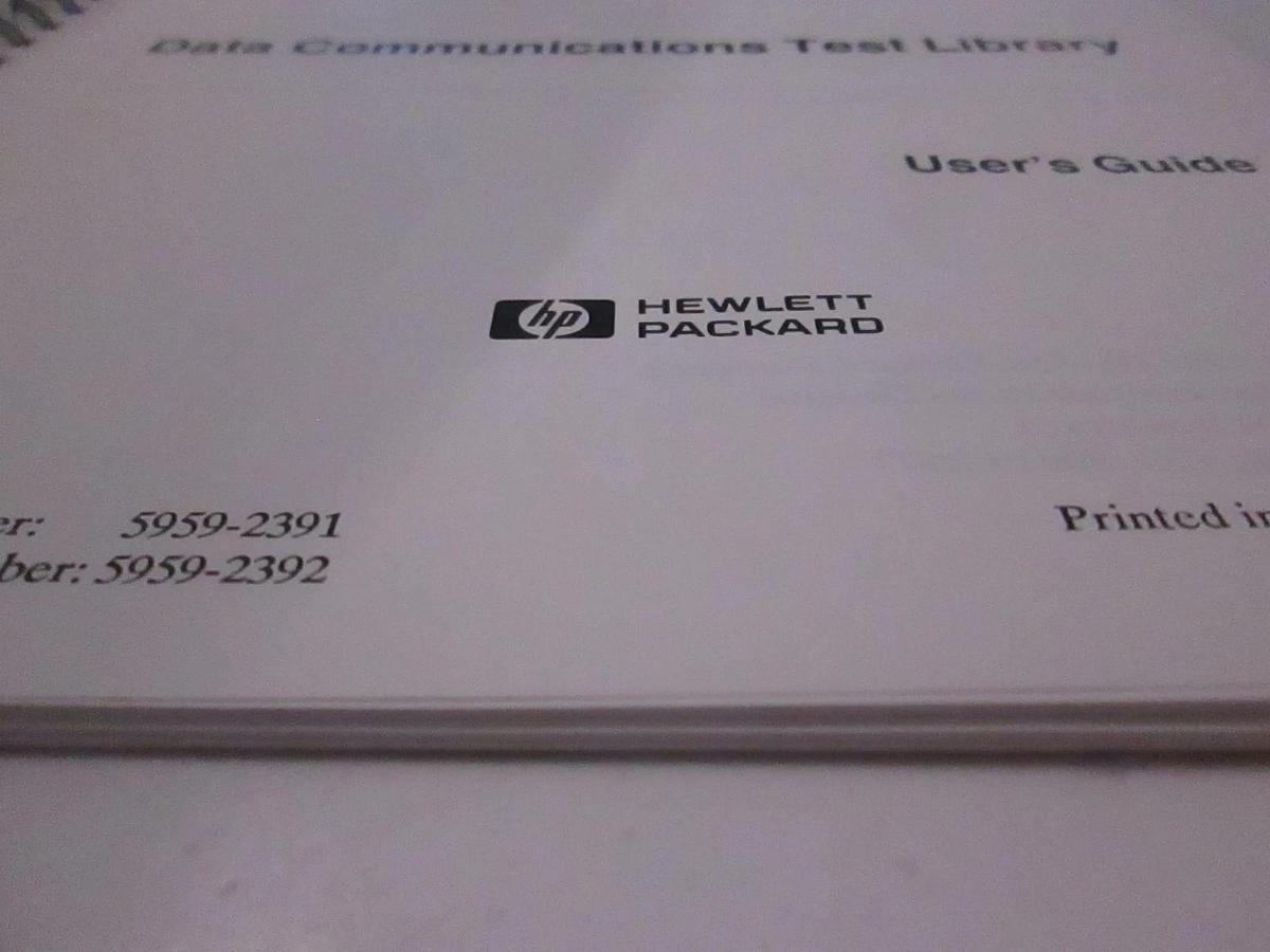 Used HP Model 4951C and 4952A Data Communications Test Library User Guide, Used