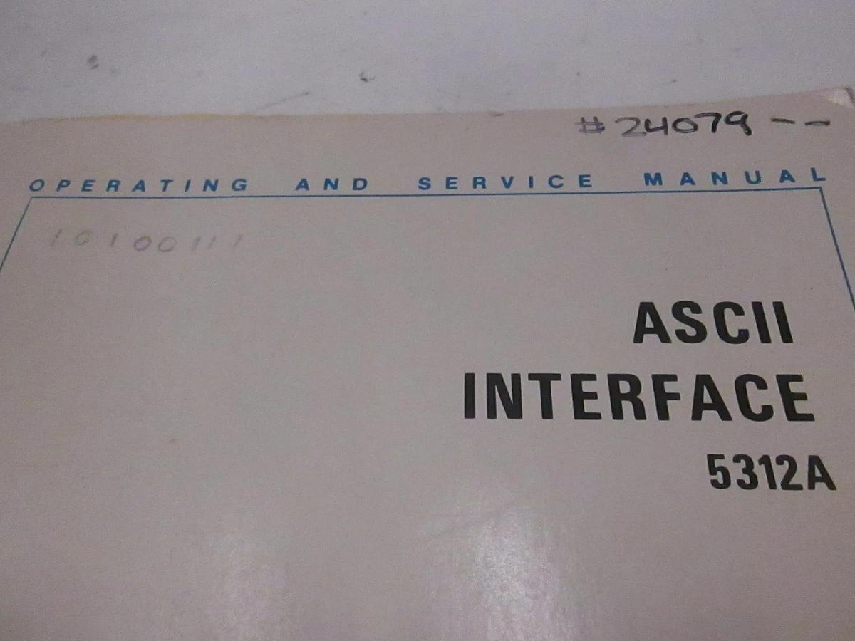 Used HP ASCII Interface 5312A Operating and Service Manual, Used