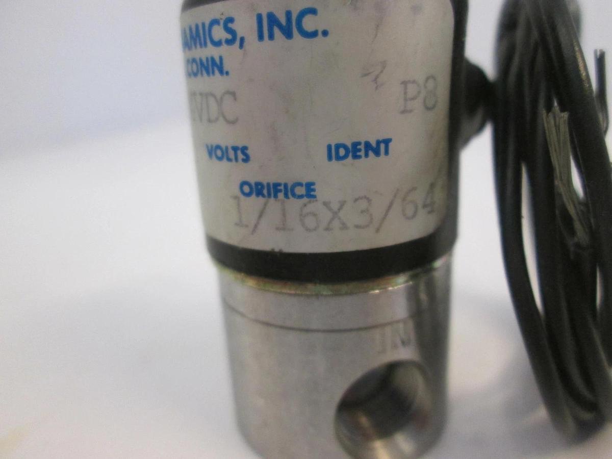 Used Precision Dynamics A3013-V Solenoid 2-Way Valve, 100 MOPD, Used