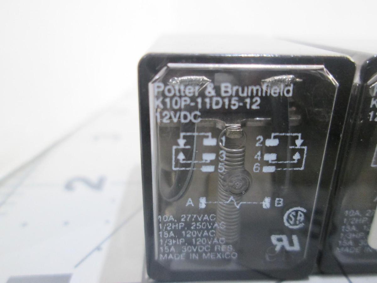Used Potter & Brumfield, K10P-11D15-12, Relay 12VDC, Used, Lot of 3
