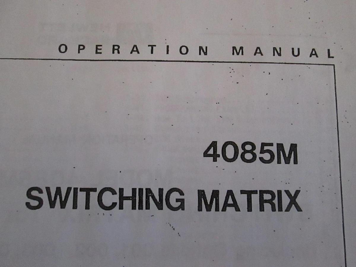 Used HP 4085M Switching Matrix Operating Manual, Used