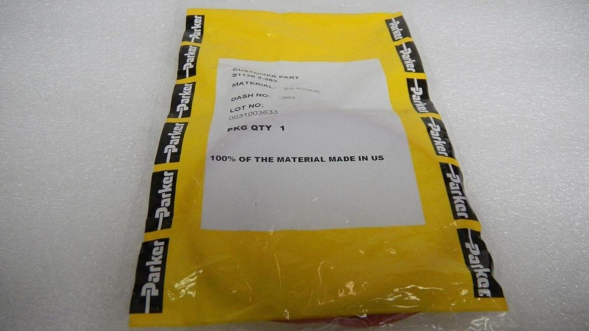 Used Parker Silicone Orange O-Ring, S1138-2-363, Lot of 2, NIP