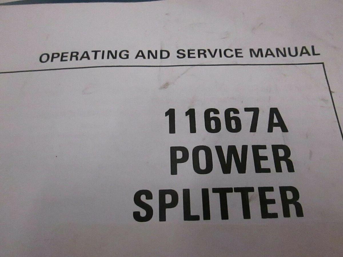 Used HP 11667A Power Splitter Operating and Service Manual, Used