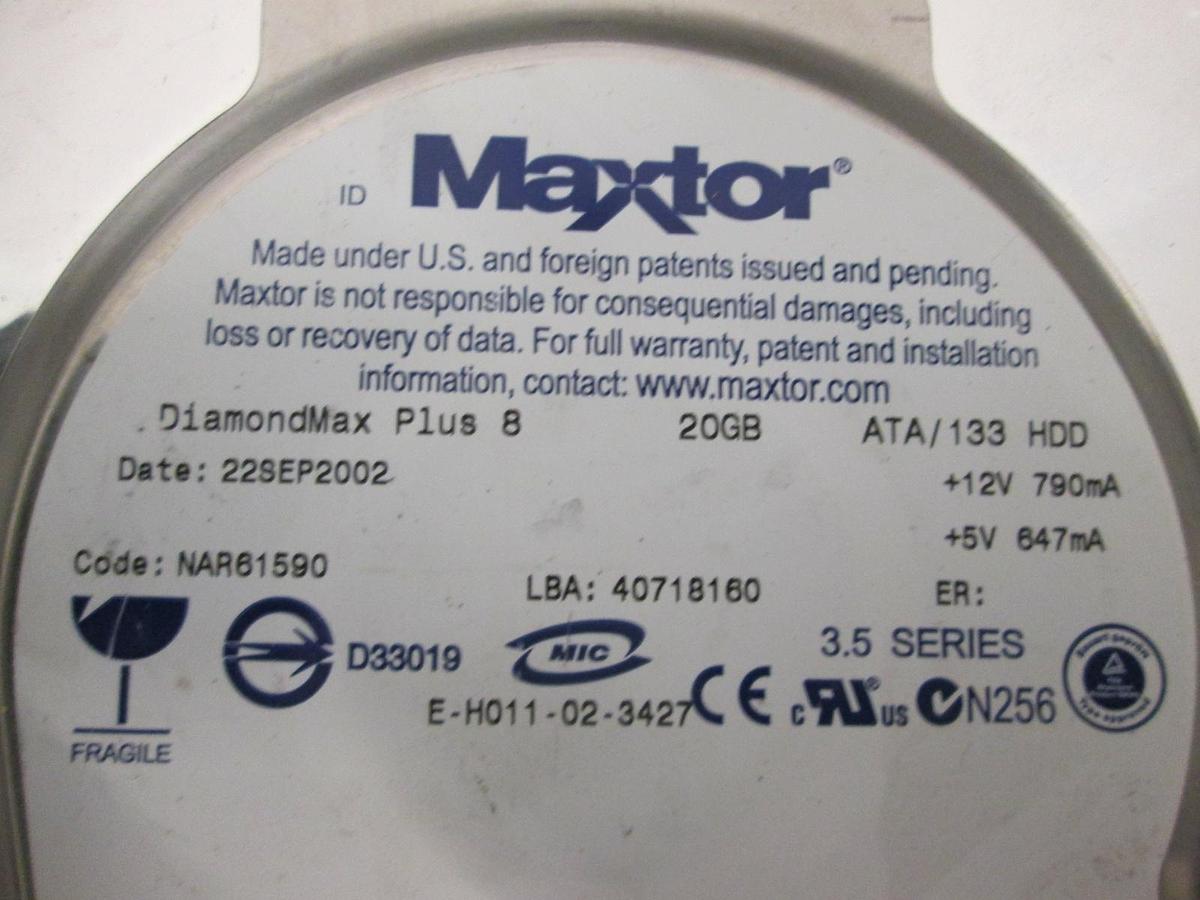 Used Maxtor, DiamondMax, E-H011-02-3427, Used