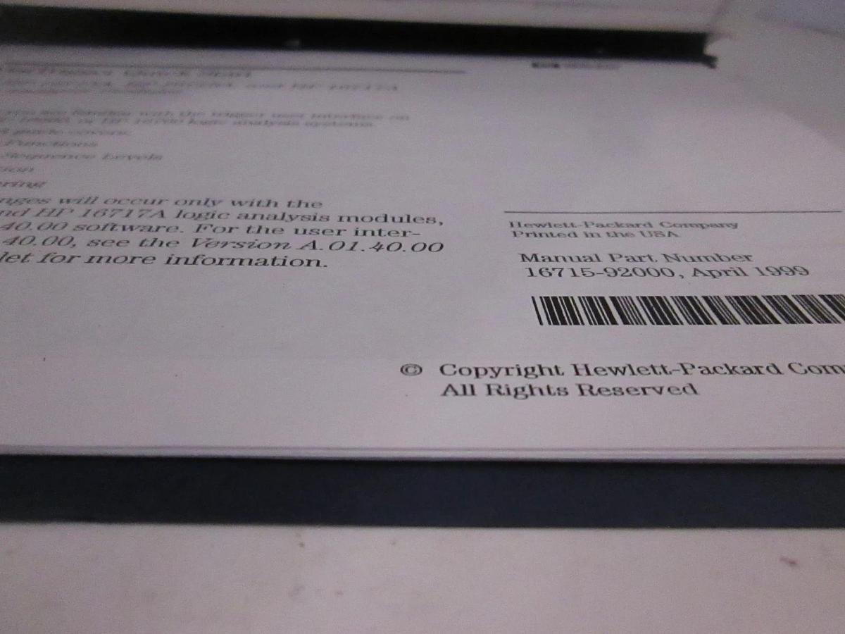 Used HP VisiTrigger Quick Start for 16715A, 16716A and 16717A, Used