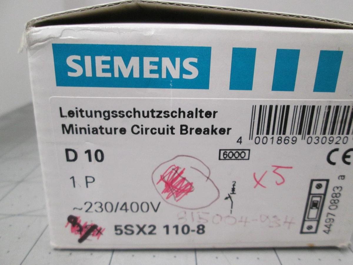 Siemens, 5 SX21, 1 Pole, Circuit Breaker, New, Lot of 5