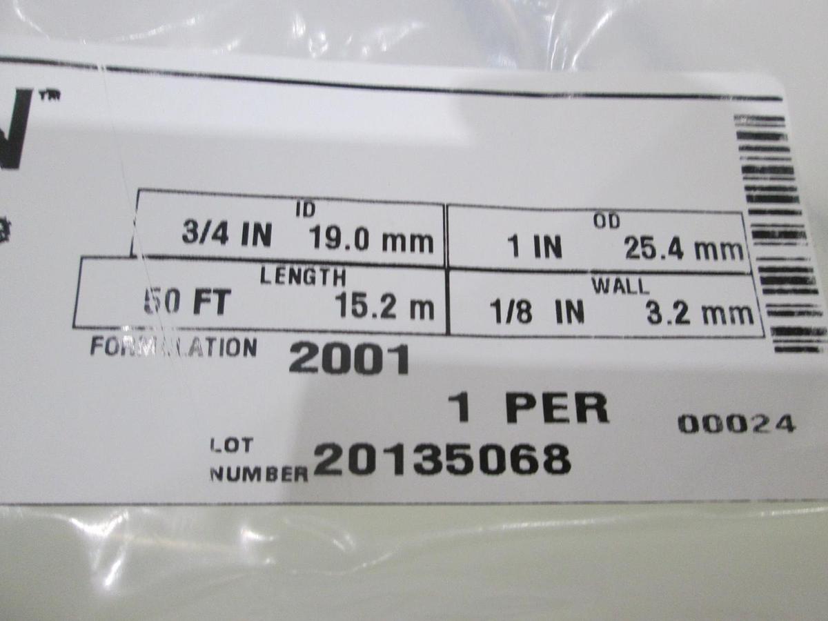 Ryan Herco, 0017.180, AE300053, Tygon Tubing 2001 ID 3/4in x OD 1 in, New, 50ft