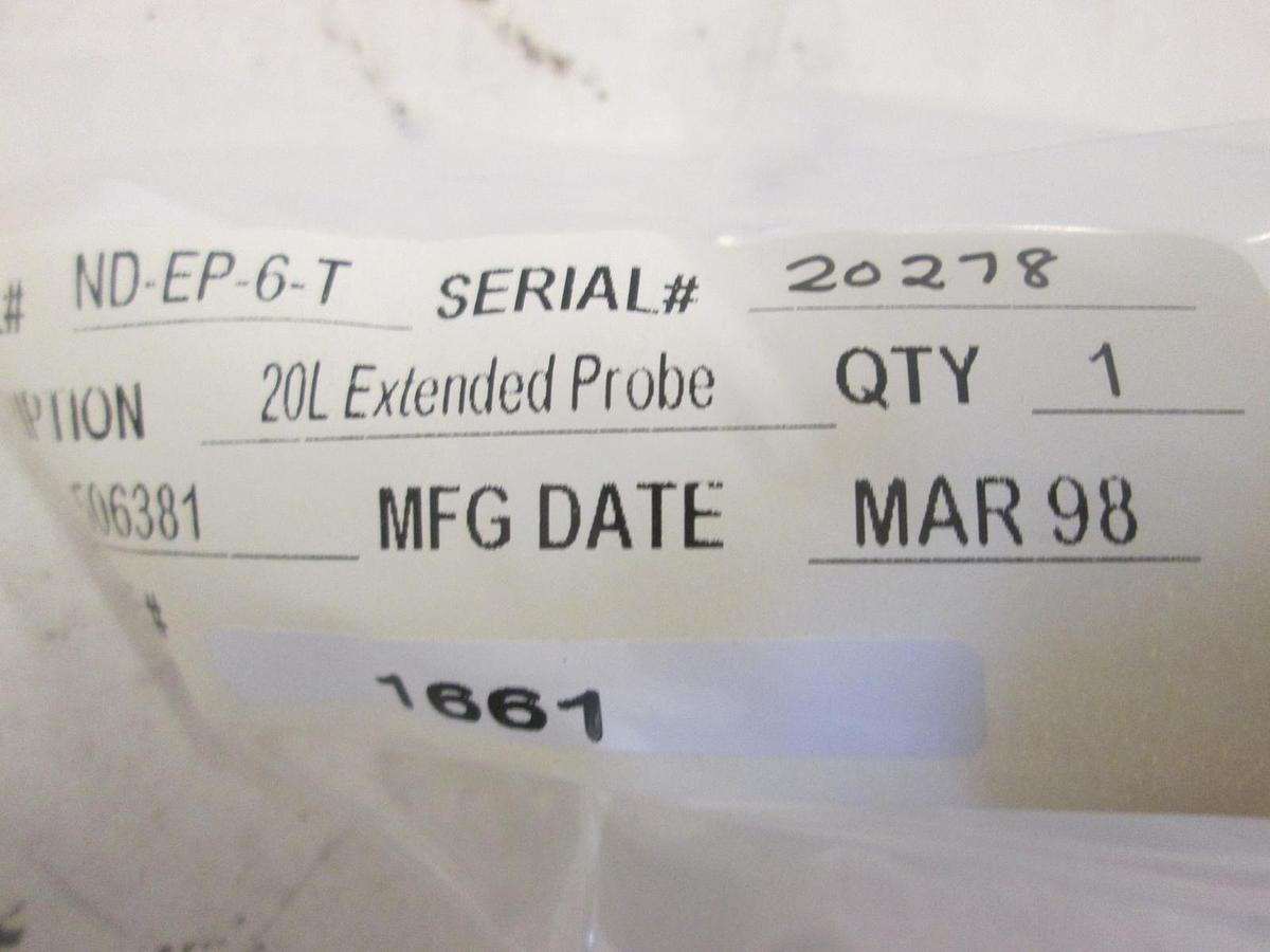 NOW TECHNOLOGIES, NC-EP-6-T, EXTND, PROBE 20 LITER,TUB END, New