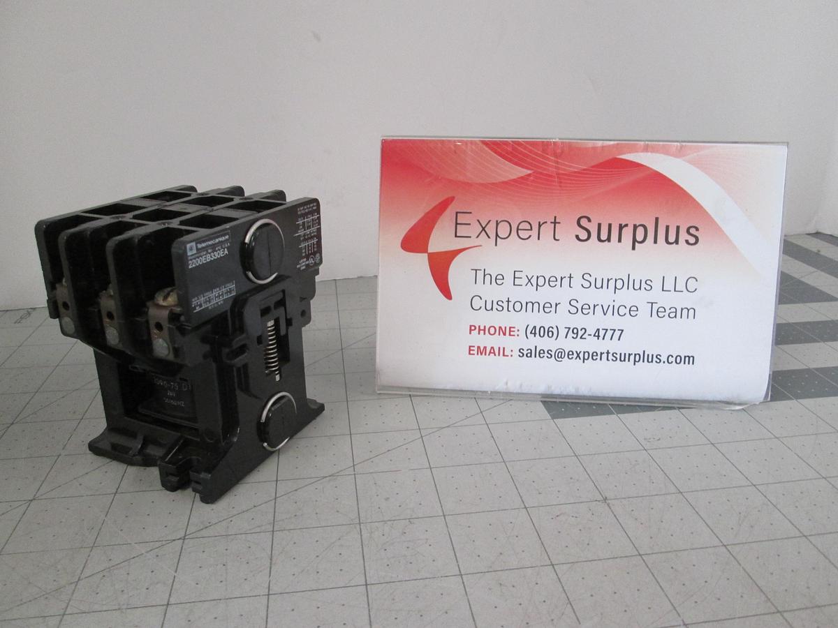 Used Telemecanique, 2200EB330EA, 3 Pole 30A 600VAC, Magnetic Contactor 24VDC