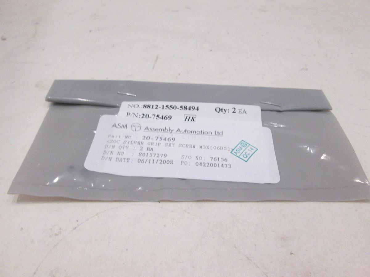 ASM, SOC Silver Grip Set Screw M3X, 20-75469, New, Lot of 2