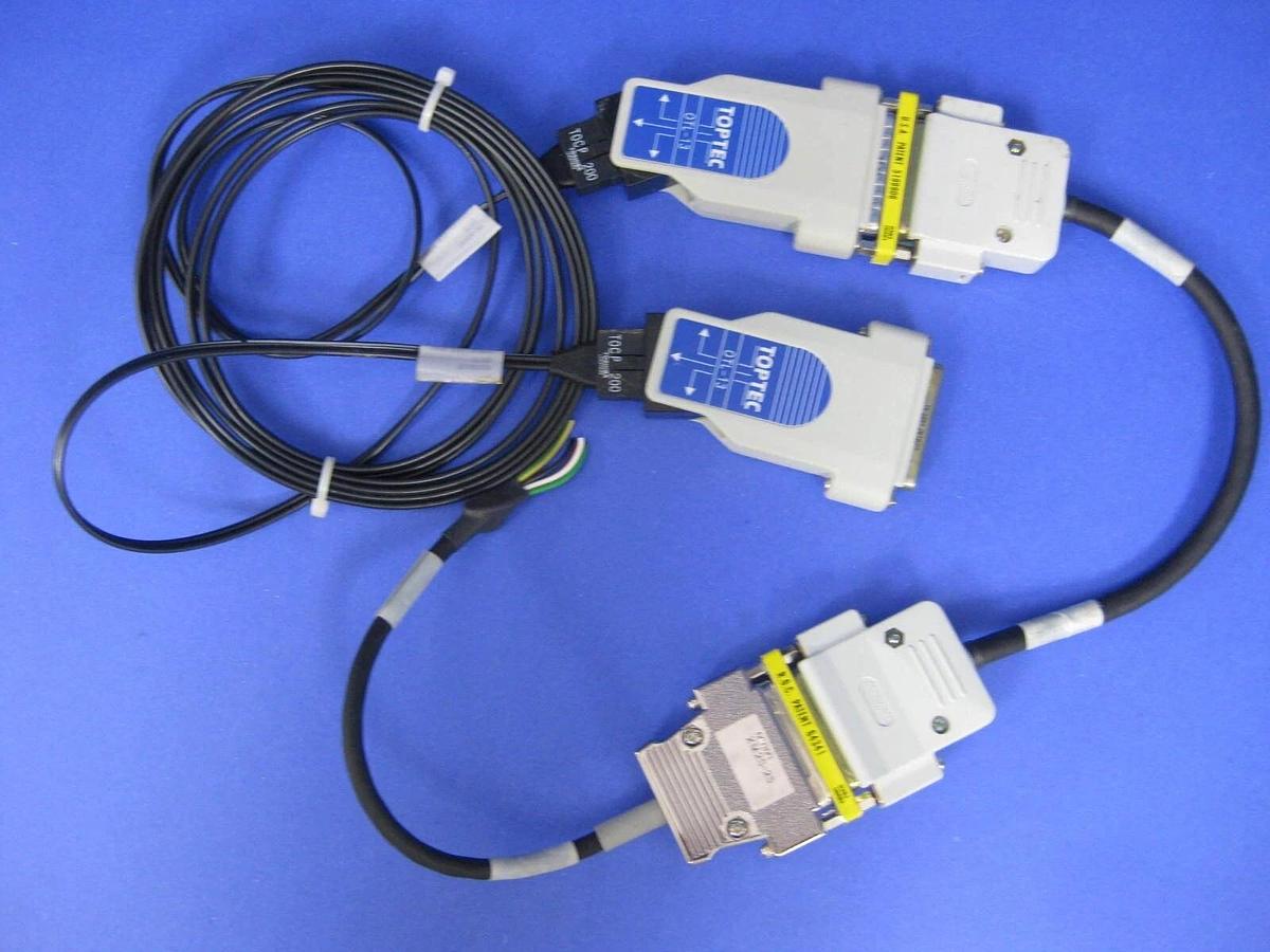 Used Toshiba T0CP-200 Fiber Optic Cable Assy w/ Toptech DB25 Connectors, Used