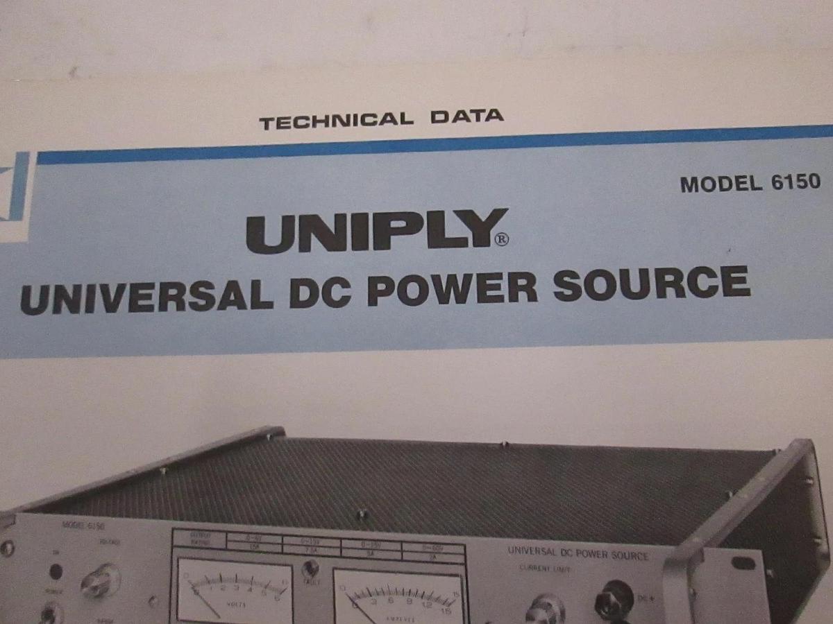 Used Power Designs Model 6150 Universal DC Power Source Technical Data, Used