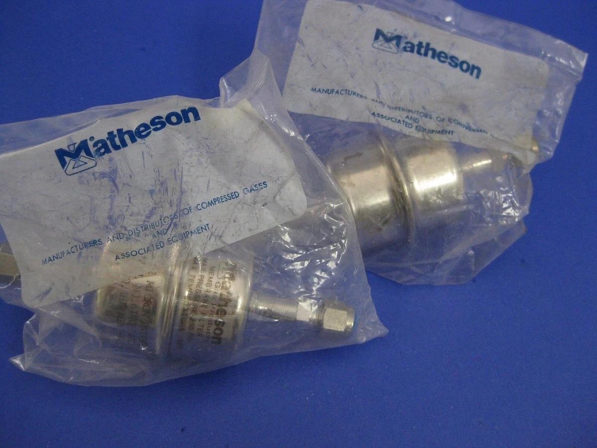 Matheson Inline Gas Filter 6190-T4FF, 1/4" Tube Fitting, 250 psig, Lot of 2