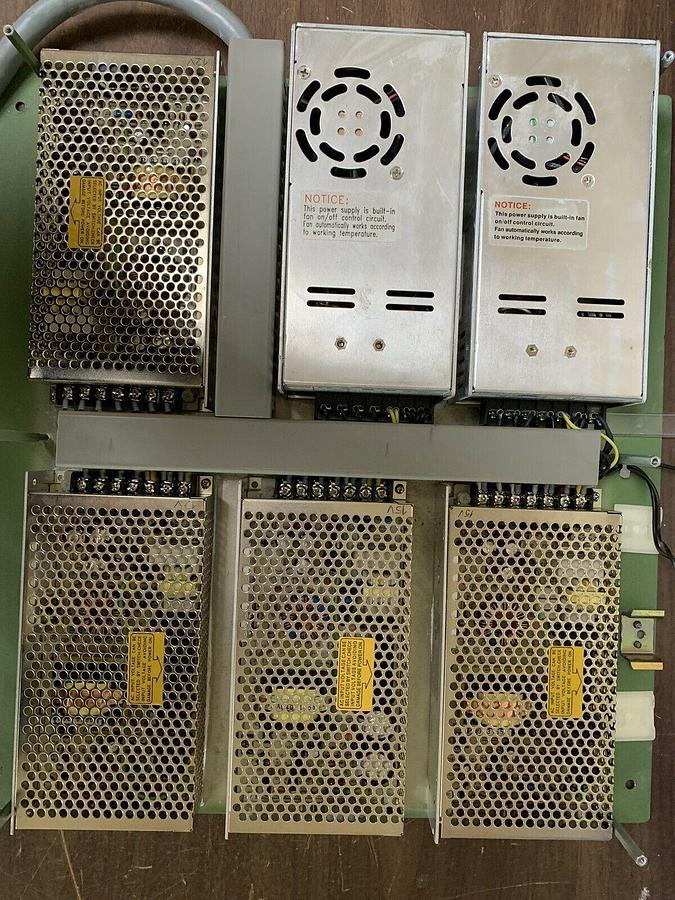 Used Kunze Industrie Elektronik Power Box Assy w/ (6) AC/DC Power Supplies, Used
