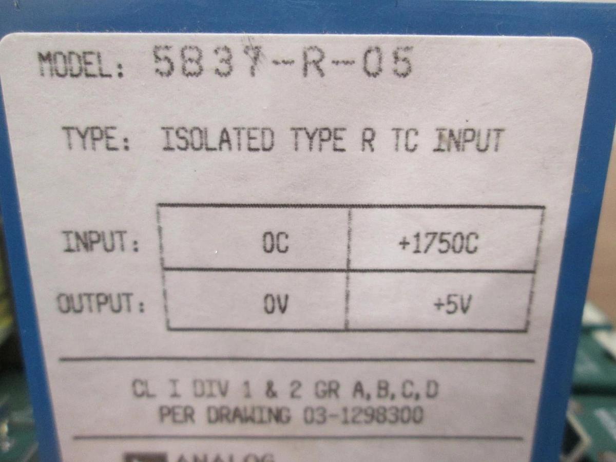 Used ICCI, 8001415 Temperature Controller w/ Dataforth 5B37 Type R Modules, Used