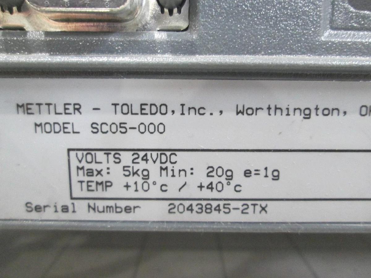Used Mettler Toledo, SC 05, Model SC05-000, Scale, Used