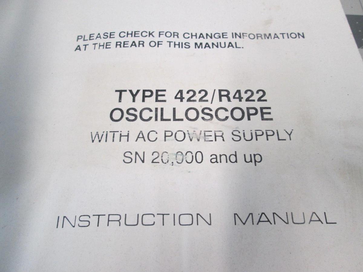Used Tektronix, 422/R422, Oscilloscope with AC Power Supply, Instruction Manual, Used