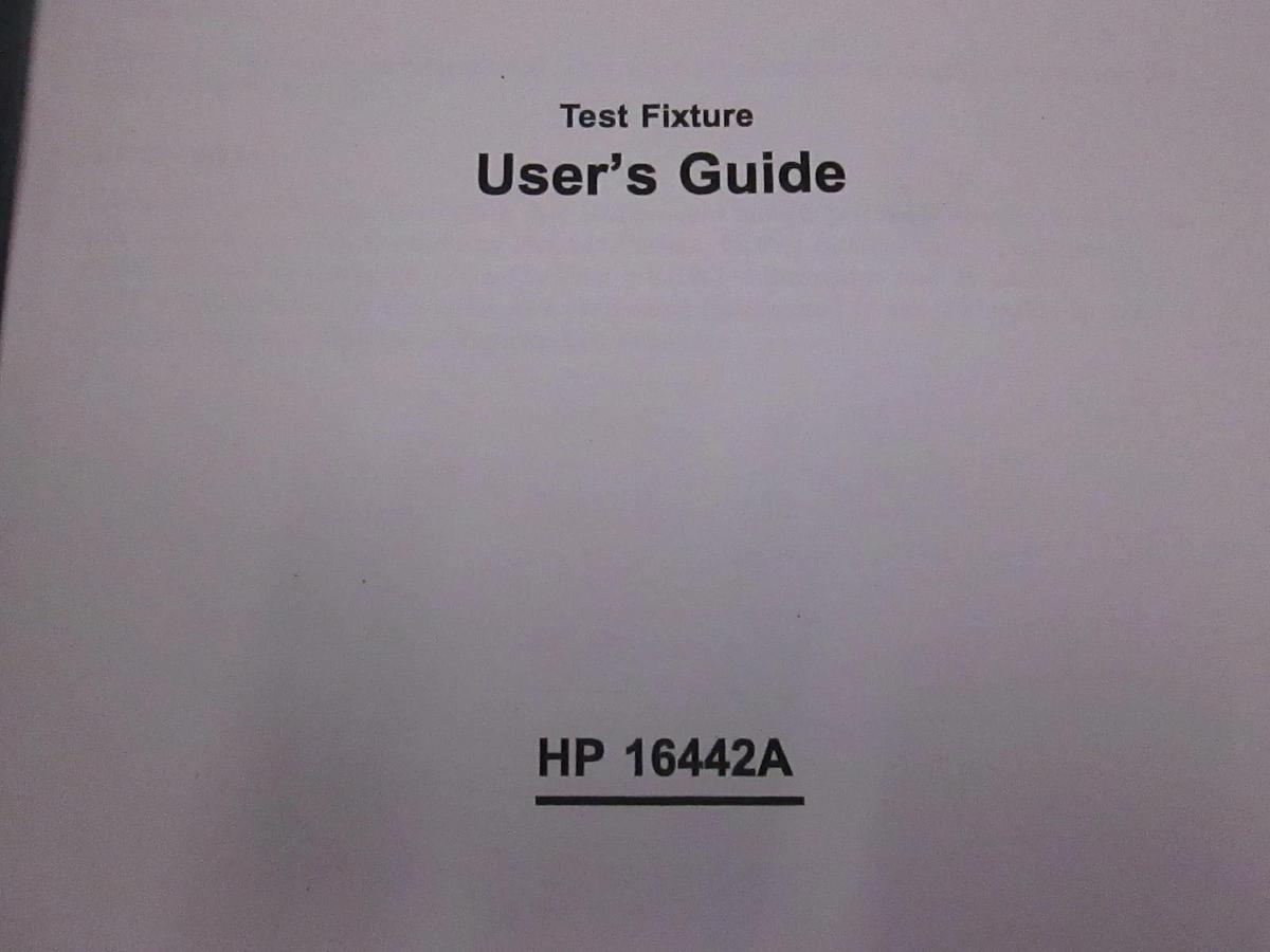 Used HP 16442A Test Fixture User's Guide, Used