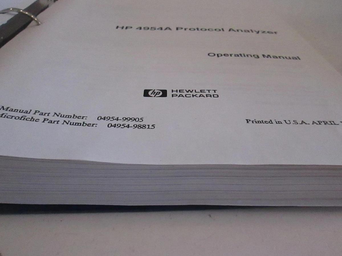Used HP 4954A Protocol Analyzer Operating Manual, Used