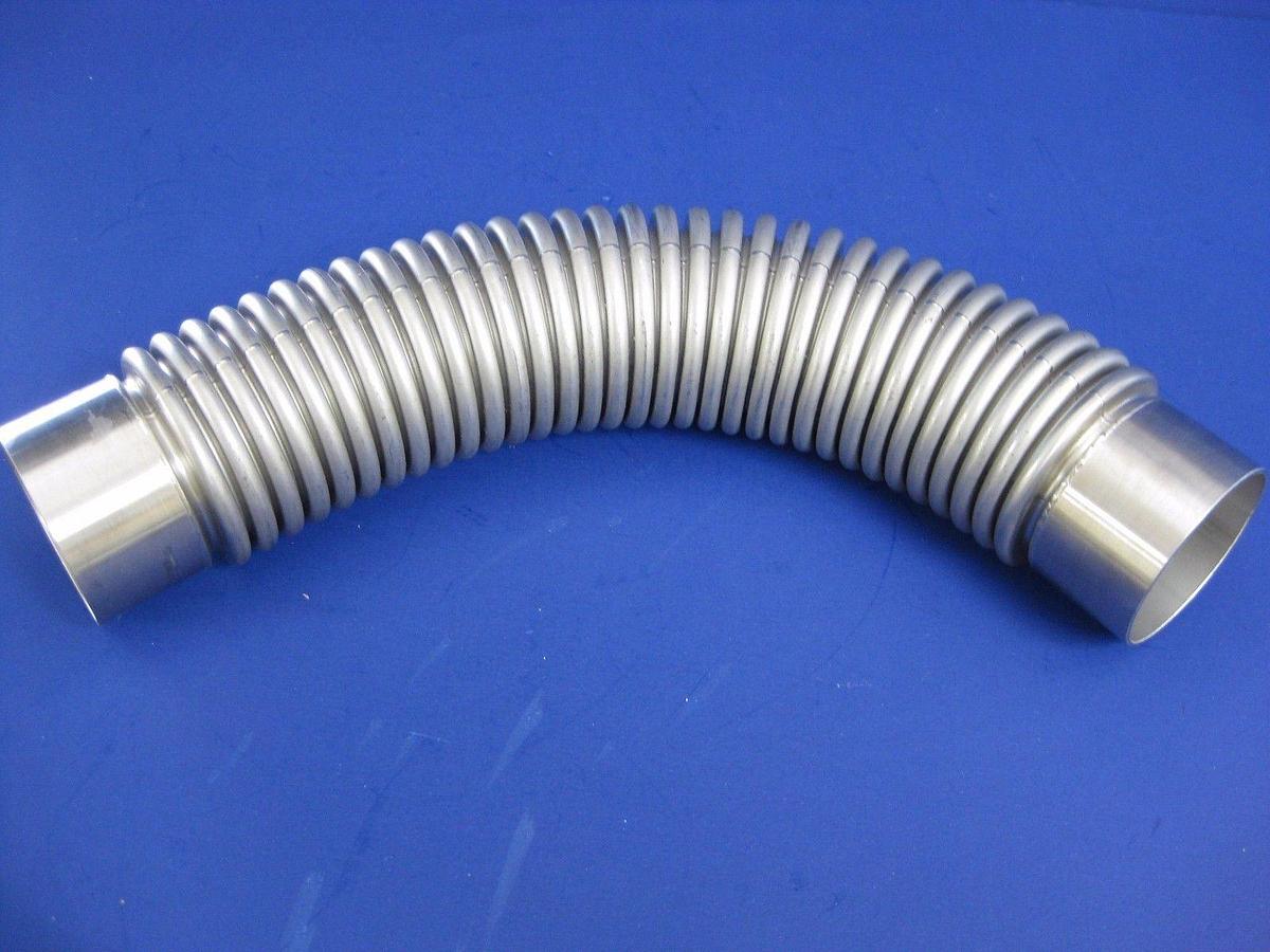 Used SS Bellows Torch Hose 14" Long, 2" Diameter, Tube Fitting, New