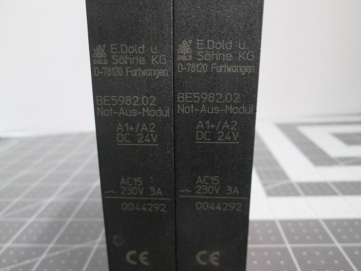 Used Lot of 2 Dold Safemaster BE5982.02 24VDC Emergency Stop Safety Relays 0044292